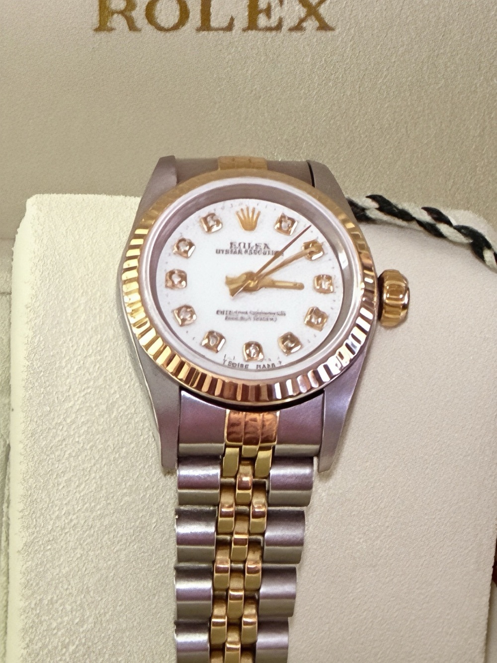 AUTHENTIC 24mm Rolex Oyster Perpetual  MotherPearl Dial Diamonds Jubilee watch - Picture 10 of 16